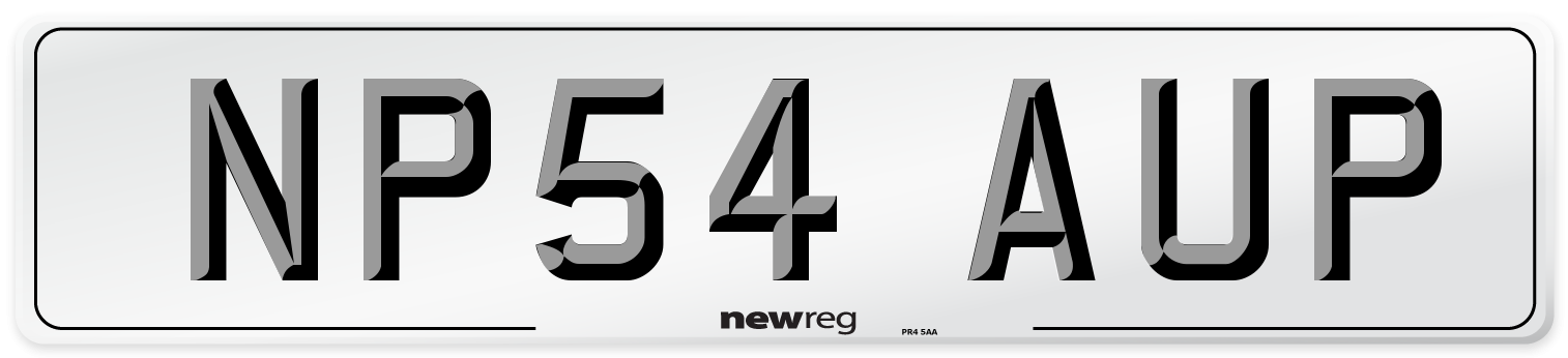 NP54 AUP Number Plate from New Reg